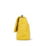 20B Yellow Goatskin Quilted Large 19 Flap Mixed Hardware - Image 8