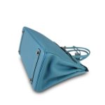 Birkin 30 Bleu Jean Togo Palladium Plated E Square Stamp - Image 17