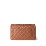 22S Caramel Lambskin Quilted Small Classic Flap Light Gold Hardware - Image 3