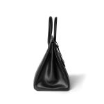 Birkin 35 Black Box Calfskin Palladium Plated F Square Stamp - Image 5
