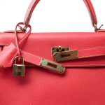 Kelly 28 Rose Jaipur Veau Epsom Leather Permabrass Hardware P Stamp - Image 8