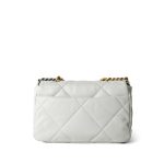 20A White Goatskin Quilted 19 Flap Small Mixed Hardware - Image 3