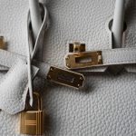 Birkin 25 Gris Pale Togo Gold Plated B Stamp - Image 3