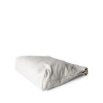 23C White Calfskin Quilted 22 Hobo Bag Small Aged Gold Hardware - Image 10