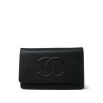 Black Caviar Quilted Timeless Wallet on Chain WOC GHW