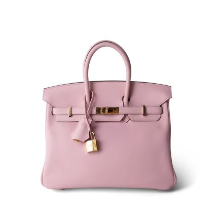 Birkin 25 Rose Sakura Swift Gold Plated X Stamp