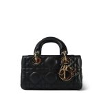 Lady D-Joy Black Lambskin Cannage Micro