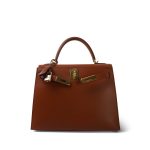 Kelly Sellier 28 Noisette Box Calfskin Gold Plated [E] Stamp - Image 12