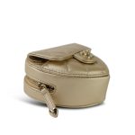 22S CC In Love Metallic Gold Lambskin Heart Zipped Belt Bag LGHW - Image 5