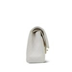 23C White Caviar Quilted Classic Flap Small LGHW - Image 12