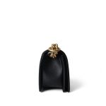 Black Caviar Quilted Small Boy Bag Aged Gold Hardware - Image 5