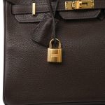 Birkin 25 Ebène Veau Togo Gold Plated Z Stamp - Image 18
