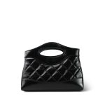 24B Black Calfskin Quilted 31 Nano Shopping Bag Light Gold Hardware - Image 11