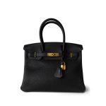 Birkin 30 Black Togo Gold Plated Y Stamp