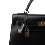 Kelly Sellier 32 Black Box Calfskin Gold Plated C Square Stamp - Image 2