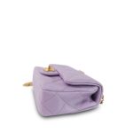 24P Purple Caviar Quilted Mini Sweetheart Single Flap Bag Aged Gold Hardware - Image 9