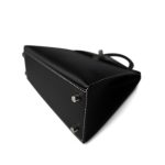 Kelly 25 Sellier Black Chèvre Palladium Plated B Stamp (HSS) - Image 10