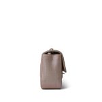17B Rose Gold Iridescent Caviar Chevron Mini Rectangular Flap Silver Hardware - Image 3