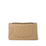 Beige Clair Caviar Quilted Classic Flap Medium Silver Hardware - Image 3