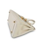 Birkin 25 Craie Veau Togo Gold Plated T Stamp - Image 16