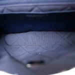 22B Navy/White Floral Printed Silk Single Flap Bag Medium Silver Hardware - Image 12