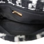 20S Ecru Black & White Tweed Quilted 19 Flap Small Mixed Hardware - Image 9