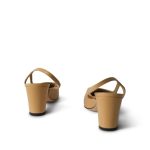 Chanel Beige Black Goatskin Grosgrain Cap Toe CC Slingback Pumps Size 36 - Image 5