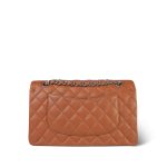 Caramel Caviar Quilted Classic Flap Medium Silver Hardware - Image 12