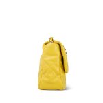 20B Yellow Goatskin Quilted Large 19 Flap Mixed Hardware - Image 9