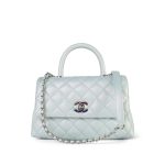 21K Iridescent Light Blue Caviar Quilted Small Coco Handle - Image 3