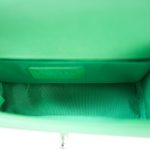 Green Caviar Quilted Boy Bag Small Silver Hardware - Image 11