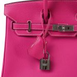 Birkin 25 (Candy Model) Rose Tyrien / Rubis Veau Epsom Palladium Plated [O] Stamp - Image 18
