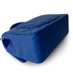 Blue Lambskin Quilted Mini Top Handle Light Gold Hardware - Image 11