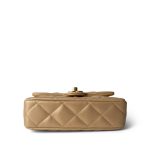 23P Gold Lambskin Quilted Mini Sweetheart Single Flap Bag Aged GHW - Image 5