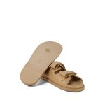 24P Beige Lambskin Quilted Velcro Sandals/Mules Light Gold Hardware - Image 7