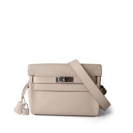 Kelly Messenger Bag Beton B Stamp Palladium Plated
