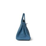 Birkin 25 Blue Jean Togo Palladium Plated [R] Stamp - Image 8