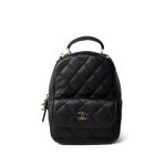 24C Black Caviar Quilted Classic CC Mini Backpack LGHW
