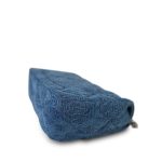 23P Blue Denim Quilted Camellia Mini Sweetheart Single Flap Bag Aged Silver Hardware - Image 8