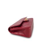 Red Lambskin Quilted Classic Flap Small Gold Hardware - Image 7