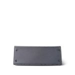 Kelly Sellier 28 Horseshoe (HSS) Gris Agate/Bleu Nuit Ostrich Palladium Plated Y Stamp - Image 7