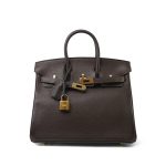 Birkin 25 Ebène Veau Togo Gold Plated Z Stamp - Image 15