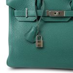 Birkin 30 Malachite Clemence Palladium Plated R Stamp - Image 2