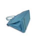 Birkin 30 Bleu Jean Togo Palladium Plated E Square Stamp - Image 13