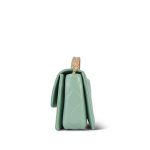 23P Light Green Shiny Calfskin Quilted Pink/Green Chain Top Handle Flap With Chain Aged Gold Hardware - Image 3