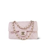 22S Light Pink Caviar Quilted Classic Flap Small Light Gold Hardware - Image 3