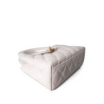 24P Shiny Aged Calfskin Quilted Nano Kelly Shopper White Antique Gold Hardware - Image 7