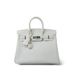 Birkin 25 White Epsom Palladium Plated [N] Stamp