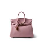 Birkin 25 Rose Sakura Swift Gold Plated X Stamp - Image 11