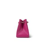 Fuchsia Caviar Quilted Mini Bucket Bag Light Gold Hardware - Image 3